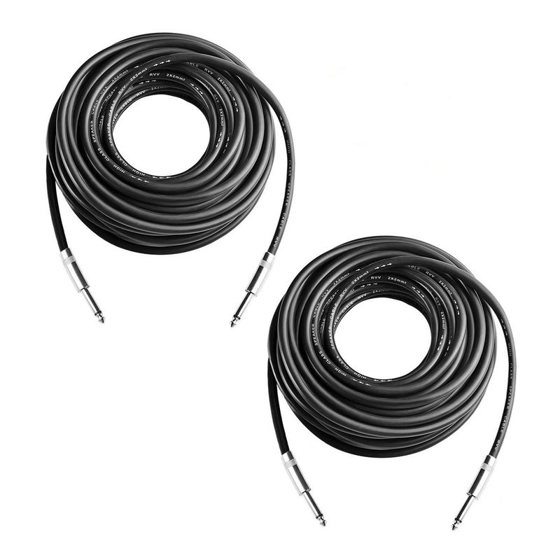 Yoico 2Pcs 50 Feet Professional Speaker Cables, Pair 50 ft 12 Gauge 1/4 Inch Male Audio Amplifier Connection Heavy Duty Cord Wire - Image 1